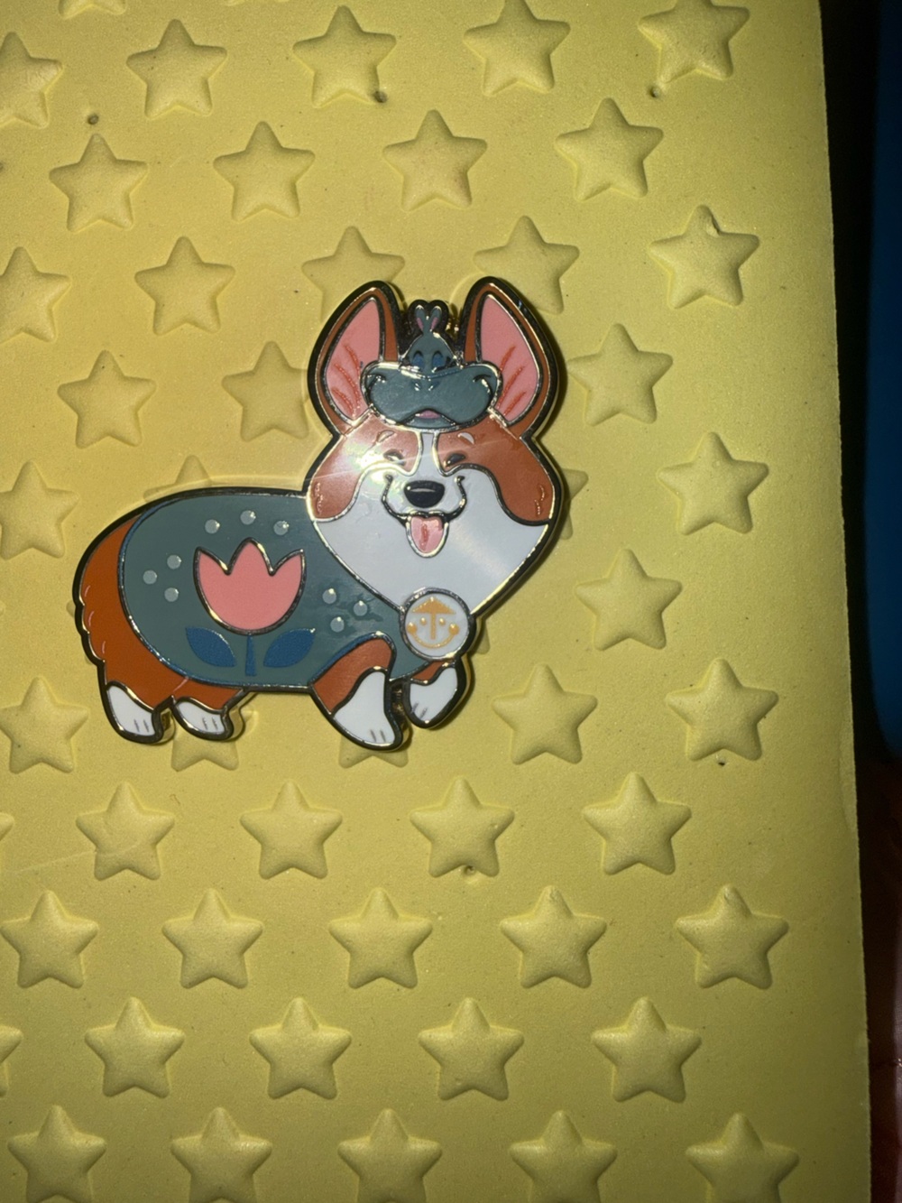 Cute Pink and Blue Corgi Enamel Pin - Pets Small Pets Accessory